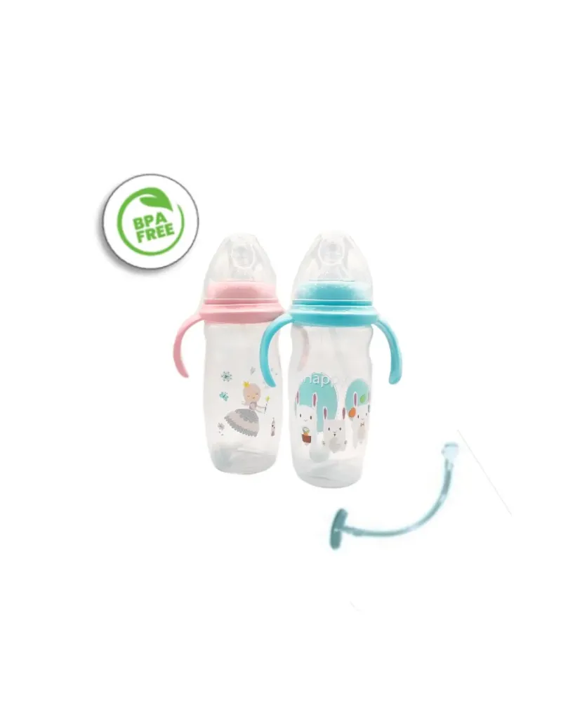 Biberon Popocho 11 Onzas 330 ML Boca Ancha Valvula Antireflujo