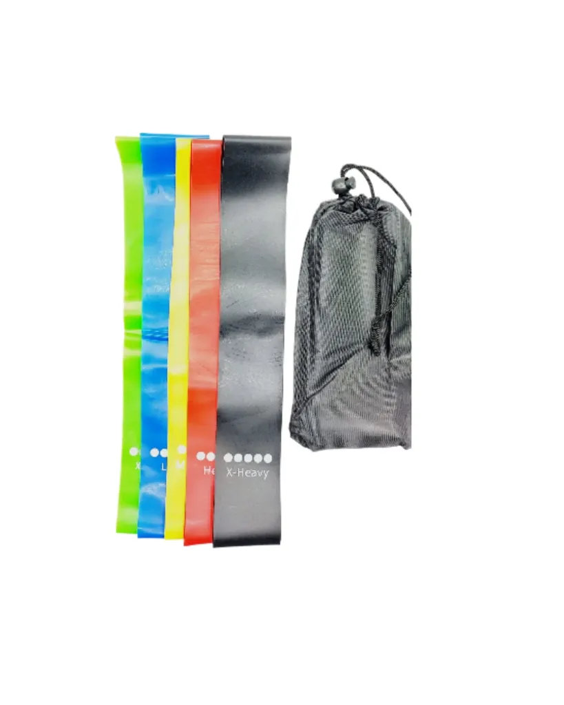 Kit Set De 5 Bandas Elasticas Con Bolsa