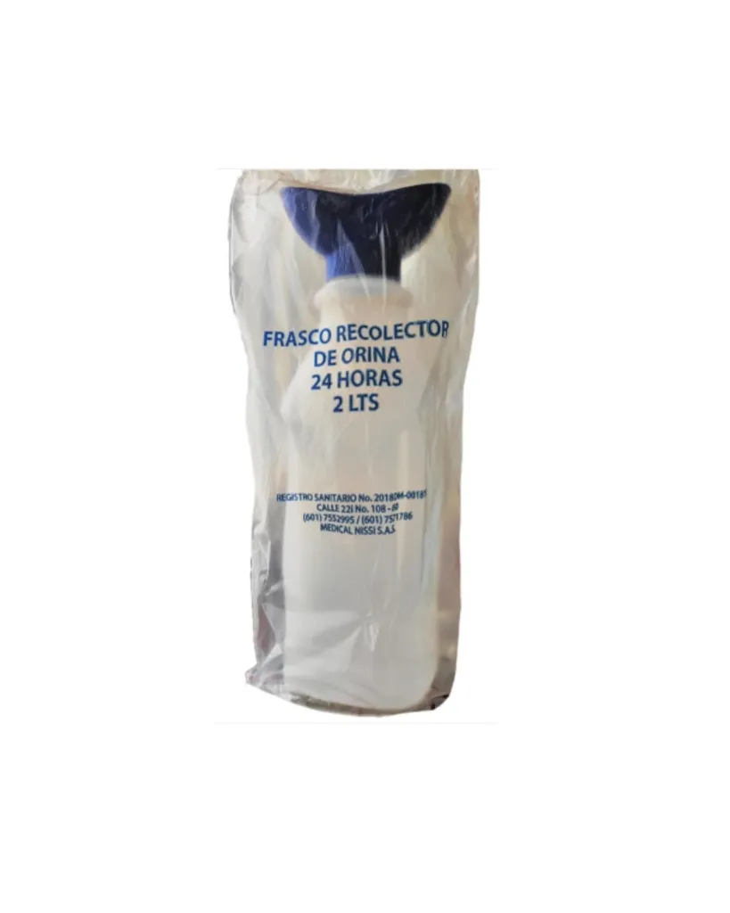 Frasco Recolector De Orina 24 Horas - 2 Litros Con Embudo