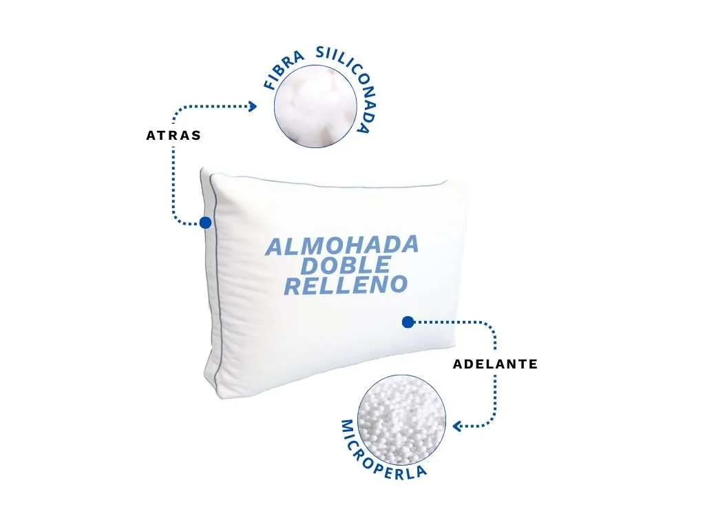 Almohada Dos Usos Perla y Fibra Siliconada